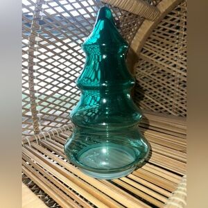 Vintage Christmas Tree Glass Jar